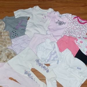 13 pieces baby girl bundle  0 to 3 months